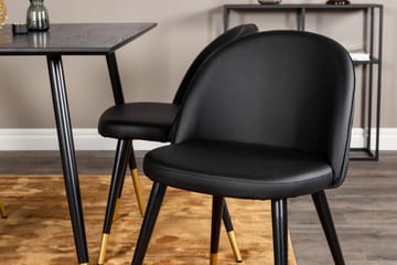 Ruokailuryhmä Venture Home Balisa-ruokailuryhmä 120 cm, pyöreä, 4 Sedavi-tuolilla Musta/KULTA - Huonekalut - Pöytä & ruokailuryhmä - Ruokailuryhmä