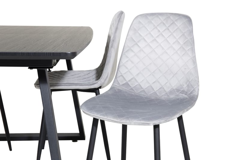 Ruokailuryhmä Venture Home Inca-jatkettava ruokailuryhmä 160 cm suorakaiteen muotoinen, sisältää 4 Polar-tuolia Musta/harmaa - Huonekalut - Pöytä & ruokailuryhmä - Ruokailuryhmä