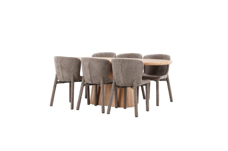 Ruokailuryhmä Venture Home Ruokailuryhmä Venture Home Stjärnö 200x90 cm luonnonvärinen 6 Astoria-tuolilla, ruskea Luonto - Huonekalut - Pöytä & ruokailuryhmä - Ruokailuryhmä