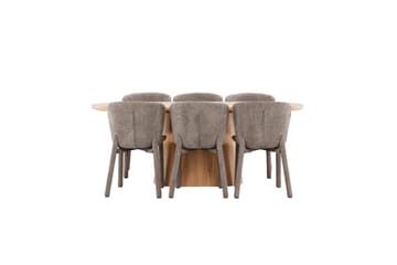 Ruokailuryhmä Venture Home Ruokailuryhmä Venture Home Stjärnö 200x90 cm luonnonvärinen 6 Astoria-tuolilla, ruskea Luonto - Huonekalut - Pöytä & ruokailuryhmä - Ruokailuryhmä