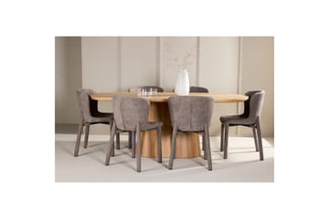 Ruokailuryhmä Venture Home Ruokailuryhmä Venture Home Stjärnö 200x90 cm luonnonvärinen 6 Astoria-tuolilla, ruskea Luonto - Huonekalut - Pöytä & ruokailuryhmä - Ruokailuryhmä