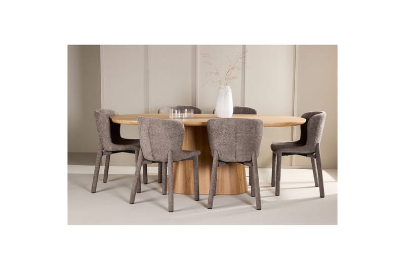 Ruokailuryhmä Venture Home Ruokailuryhmä Venture Home Stjärnö 200x90 cm luonnonvärinen 6 Astoria-tuolilla, ruskea Luonto - Huonekalut - Pöytä & ruokailuryhmä - Ruokailuryhmä