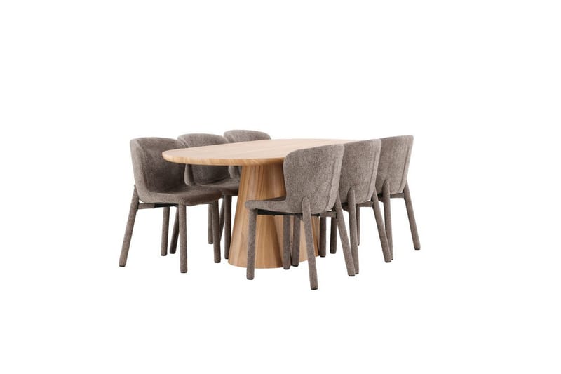 Ruokailuryhmä Venture Home Ruokailuryhmä Venture Home Stjärnö 200x90 cm luonnonvärinen 6 Astoria-tuolilla, ruskea Luonto - Huonekalut - Pöytä & ruokailuryhmä - Ruokailuryhmä