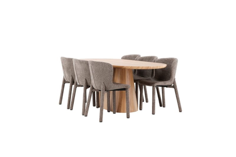 Ruokailuryhmä Venture Home Ruokailuryhmä Venture Home Stjärnö 200x90 cm luonnonvärinen 6 Astoria-tuolilla, ruskea Luonto - Huonekalut - Pöytä & ruokailuryhmä - Ruokailuryhmä