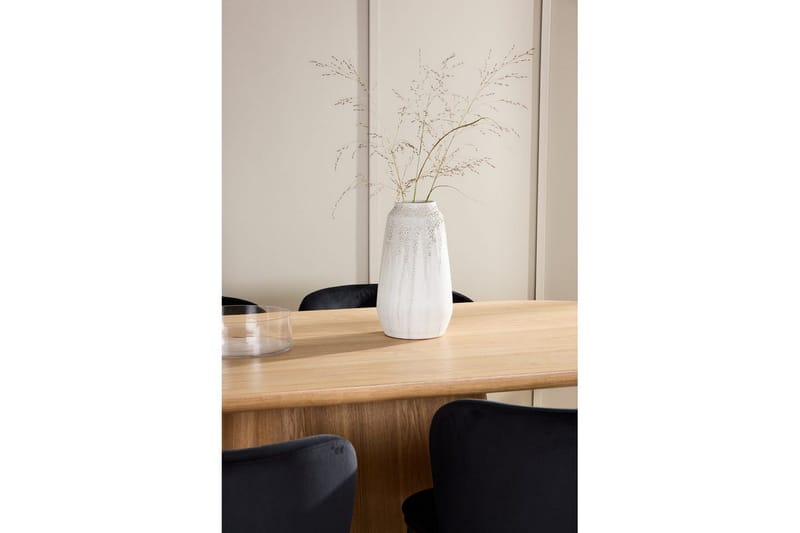 Ruokailuryhmä Venture Home Ruokailuryhmä Venture Home Stjärnö 200x90 cm luonnonvärinen 6 Edina-tuolilla, musta Luonto - Huonekalut - Pöytä & ruokailuryhmä - Ruokailuryhmä
