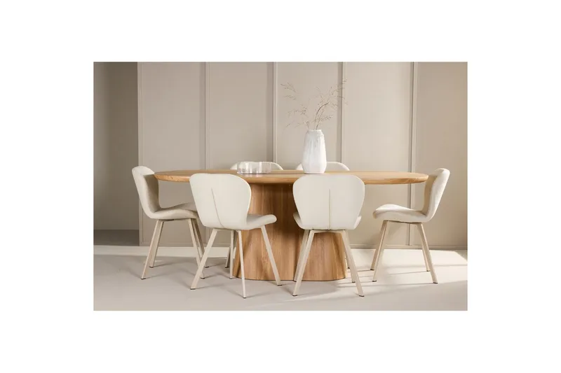 Ruokailuryhmä Venture Home Ruokailuryhmä Venture Home Stjärnö 200x90 cm luonnonvärinen 6 Lilja-tuolilla Luonto - Huonekalut - Pöytä & ruokailuryhmä - Ruokailuryhmä