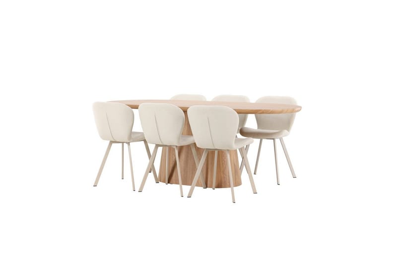 Ruokailuryhmä Venture Home Ruokailuryhmä Venture Home Stjärnö 200x90 cm luonnonvärinen 6 Lilja-tuolilla Luonto - Huonekalut - Pöytä & ruokailuryhmä - Ruokailuryhmä