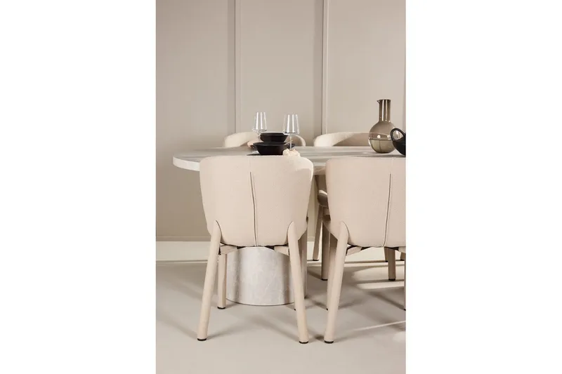 Ruokailuryhmä Venture Home Venture Home Narvik -ruokailuryhmä 100x200 cm beige, 6 kpl Astoria-tuoleja, beige Beige - Huonekalut - Pöytä & ruokailuryhmä - Ruokailuryhmä