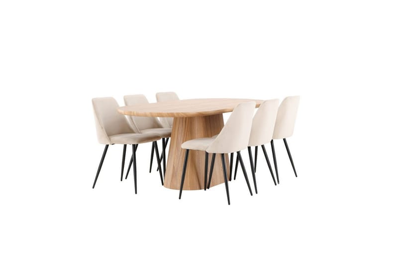 Ruokailuryhmä Venture Home Venture Home Stjärnö -ruokailuryhmä 200x90 cm luonnonväri, 6 kpl Night-tuoleja Luonto - Huonekalut - Pöytä & ruokailuryhmä - Ruokailuryhmä