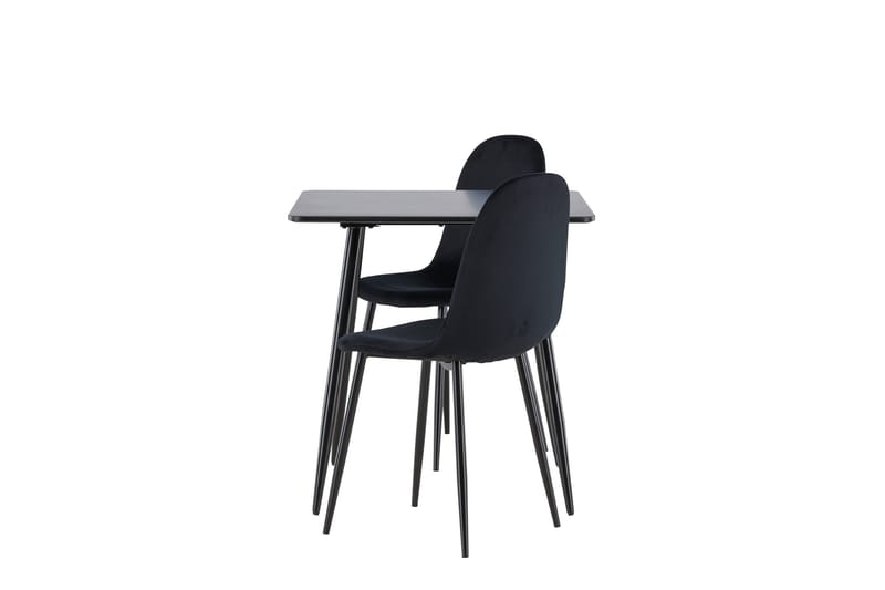 Ruokailuryhmä Venture Home Polar-ruokailuryhmä 75 cm, neliö, 2 Polar-tuolilla Musta/Musta/Musta - Huonekalut - Pöytä & ruokailuryhmä - Ruokailuryhmä