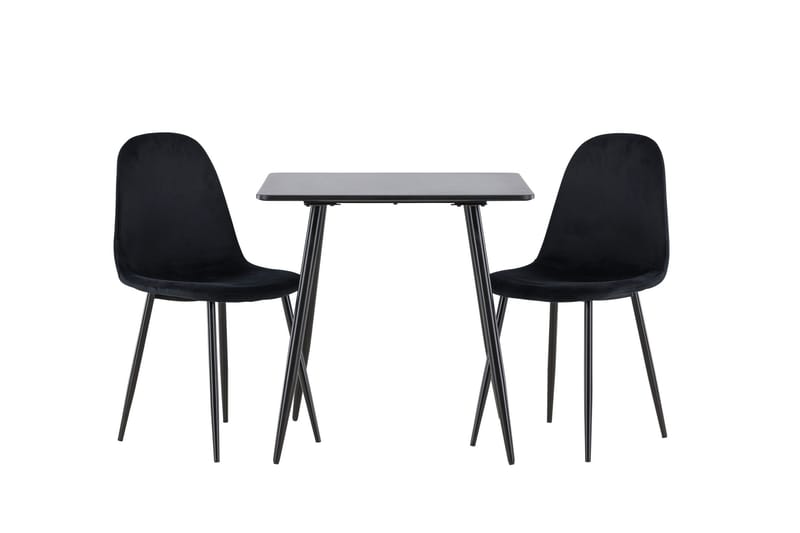 Ruokailuryhmä Venture Home Polar-ruokailuryhmä 75 cm, neliö, 2 Polar-tuolilla Musta/Musta/Musta - Huonekalut - Pöytä & ruokailuryhmä - Ruokailuryhmä
