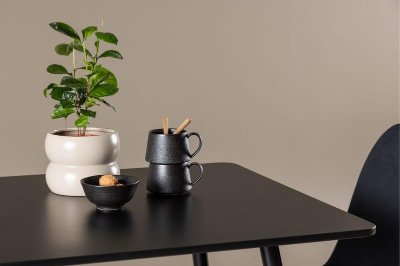 Ruokailuryhmä Venture Home Polar-ruokailuryhmä 75 cm, neliö, 2 Polar-tuolilla Musta/Musta/Musta - Huonekalut - Pöytä & ruokailuryhmä - Ruokailuryhmä