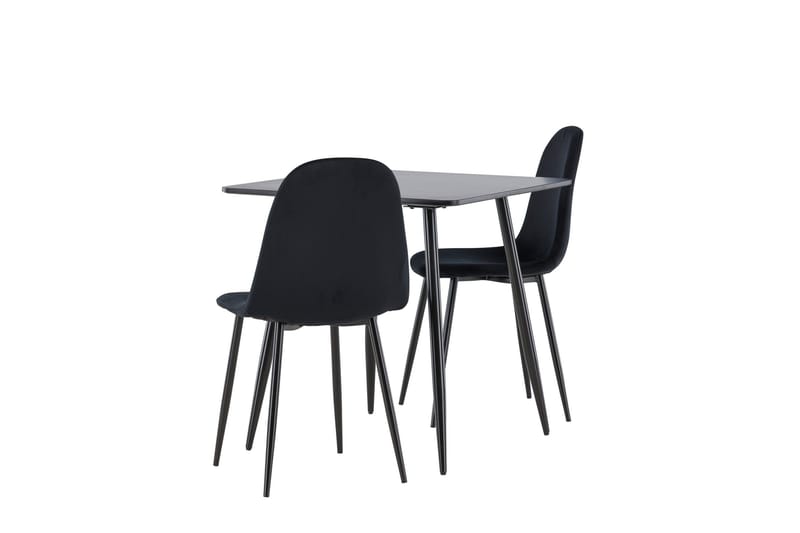 Ruokailuryhmä Venture Home Polar-ruokailuryhmä 75 cm, neliö, 2 Polar-tuolilla Musta/Musta/Musta - Huonekalut - Pöytä & ruokailuryhmä - Ruokailuryhmä