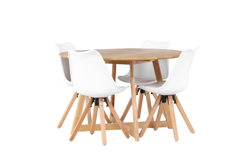 Ruokailuryhmä Yakidon 120 cm Pyöreä 4 Zeno Tuolia - Ruskea - Huonekalut - Pöytä & ruokailuryhmä - Ruokailuryhmä