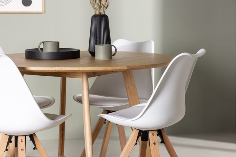 Ruokailuryhmä Yakidon 120 cm Pyöreä 4 Zeno Tuolia - Ruskea - Huonekalut - Pöytä & ruokailuryhmä - Ruokailuryhmä