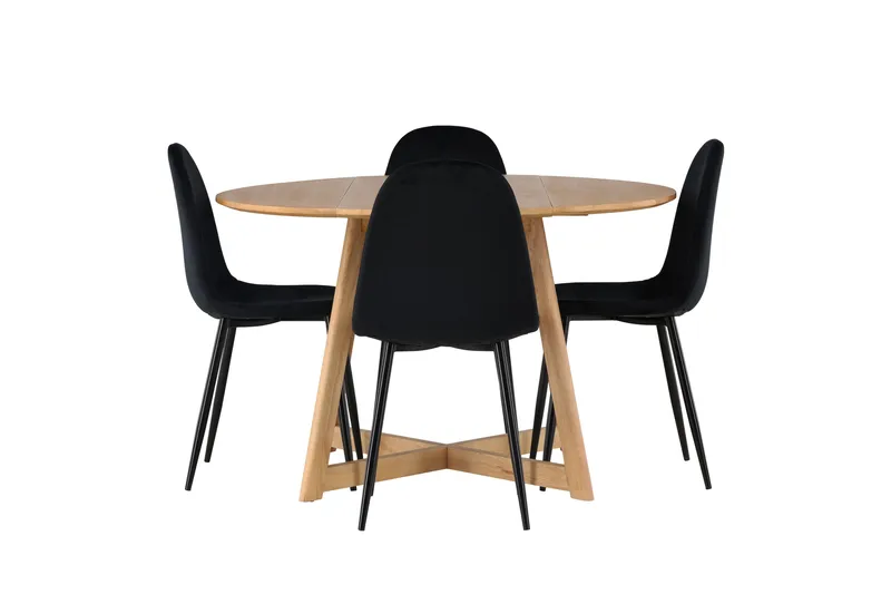 Ruokailuryhmä Yakidon 120 cm Pyöreä 4 Polar Tuolia, Musta