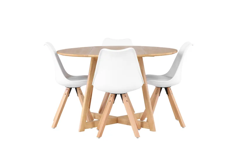 Ruokailuryhmä Yakidon 120 cm Pyöreä 4 Zeno Tuolia, Ruskea