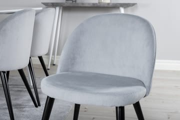 Ruokailuryhmä Yegua 180 cm 6 Luisa tuolia - Valkoinen/Harmaa - Huonekalut - Pöytä & ruokailuryhmä - Ruokailuryhmä