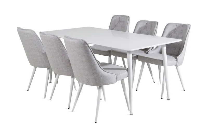 Ruokailuryhmä Yegua 180 cm Chantor Tuolia, Valkoinen/Harmaa
