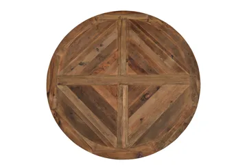 Ruokailuryhmä Yorkshire 150 cm Pyöreä 4 Hermione tuolia - Vintage Luonnonväri/Valk/Ruske - Huonekalut - Pöytä & ruokailuryhmä - Ruokailuryhmä