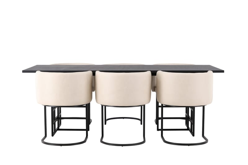 Ruokailuryhmä Ystad 220 cm Suorakulmainen 6 Simrishamn Tuolia, Beige