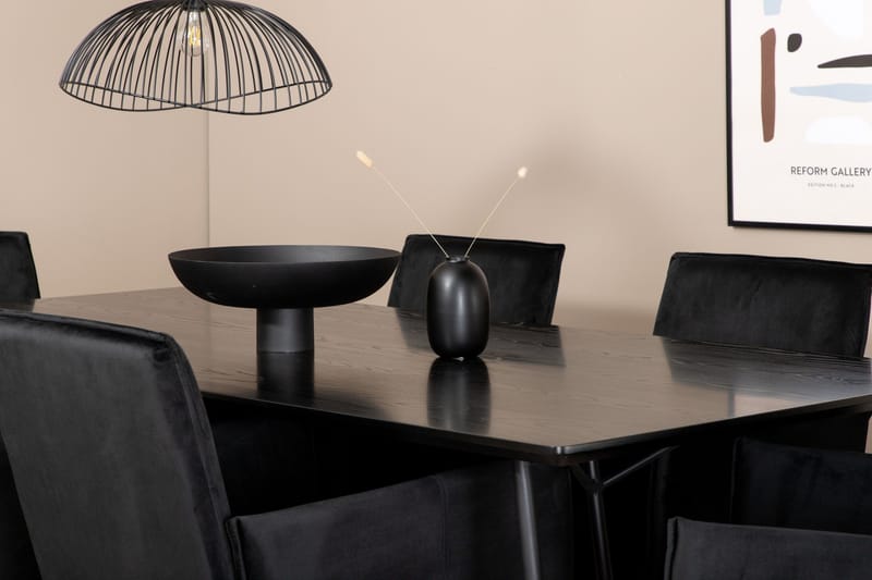 Ruokailuryhmä Petra 190 cm Suorakulmainen 6 Petra Tuolia - Musta - Huonekalut - Pöytä & ruokailuryhmä - Ruokailuryhmä