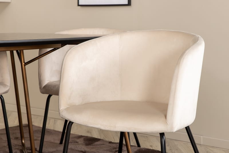 Ruokailuryhmä Petra 190 cm Suorakulmainen 6 Berit Tuolia - Beige - Huonekalut - Pöytä & ruokailuryhmä - Ruokailuryhmä