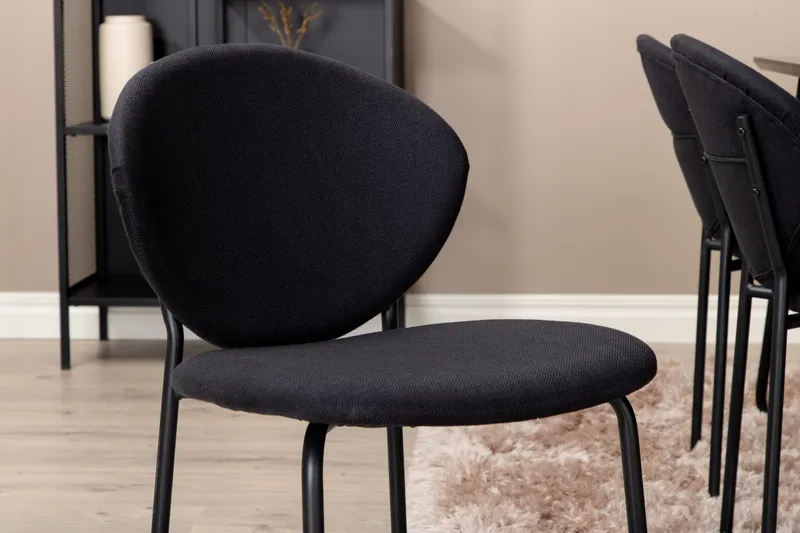 Ruokailuryhmä Petra 190 cm Suorakulmainen 6 Vault Tuolia - Musta - Huonekalut - Pöytä & ruokailuryhmä - Ruokailuryhmä