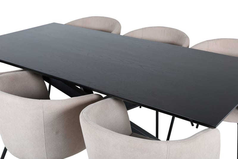 Ruokailuryhmä Piazza 180 cm Suorakulmainen 6 Berit Tuolia - Beige - Huonekalut - Pöytä & ruokailuryhmä - Ruokailuryhmä