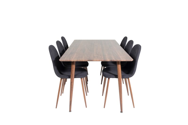 Ruokailuryhmä Polar 180 cm Suorakulmainen 6 Polar Tuolia, Musta