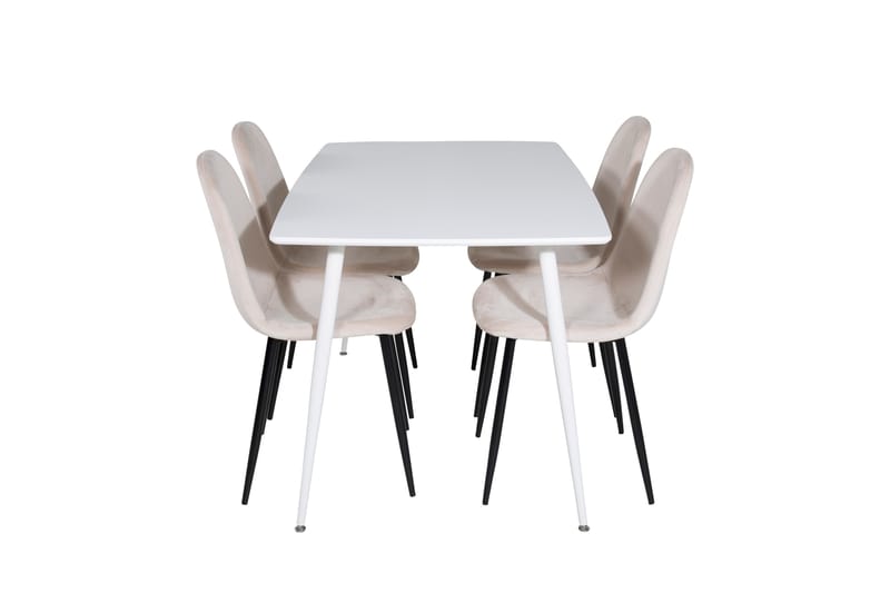 Ruokailuryhmä Polar 120 cm Suorakulmainen 4 Polar Tuolia - Beige - Huonekalut - Pöytä & ruokailuryhmä - Ruokailuryhmä