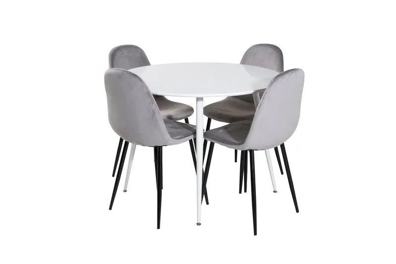 Ruokailuryhmä Plaza 100 cm Pyöreä 4 Polar Tuolia, Musta