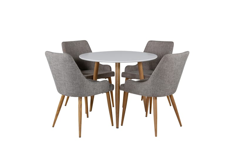 Ruokailuryhmä Polar 90 cm Pyöreä 4 Plaza Tuolia, Harmaa