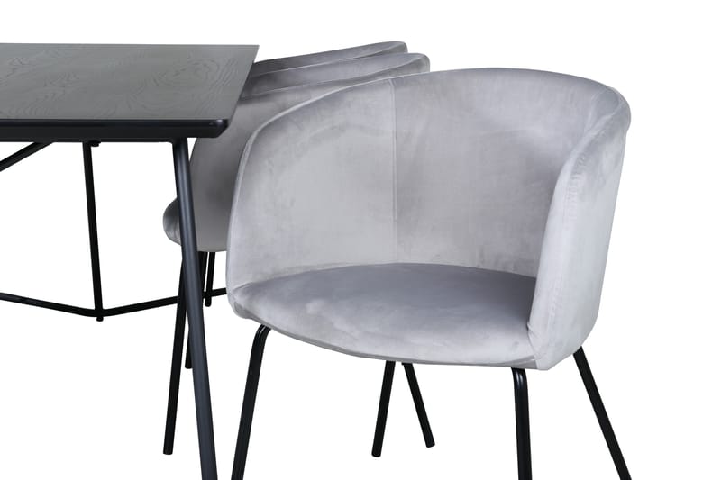 Ruokailuryhmä Petra 190 cm Suorakulmainen 6 Berit Tuolia - Musta - Huonekalut - Pöytä & ruokailuryhmä - Ruokailuryhmä