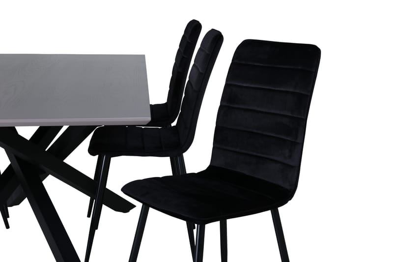 Ruokailuryhmä Piazza 180 cm Suorakulmainen 6 Windu Lyx Tuolia - Musta - Huonekalut - Pöytä & ruokailuryhmä - Ruokailuryhmä