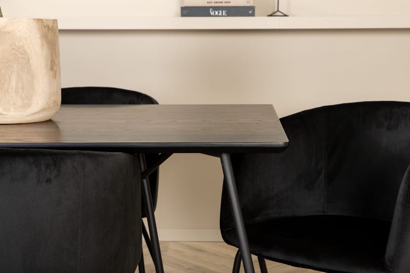 Ruokailuryhmä Petra 190 cm Suorakulmainen 6 Berit Tuolia - Musta - Huonekalut - Pöytä & ruokailuryhmä - Ruokailuryhmä