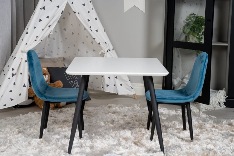 Ruokailuryhmä Polar 80 cm Suorakulmainen 2 Polar Tuolia - Musta - Huonekalut - Pöytä & ruokailuryhmä - Ruokailuryhmä