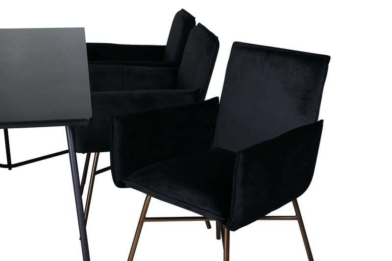 Ruokailuryhmä Petra 190 cm Suorakulmainen 6 Petra Tuolia - Musta - Huonekalut - Pöytä & ruokailuryhmä - Ruokailuryhmä