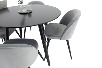 Ruokailuryhmä Plaza 100 cm Pyöreä 4 Velvet Tuolia