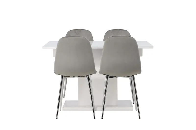 Ruokailuryhmä Pluto 120 cm Suorakulmainen 4 Eva Tuolia, Vaaleanharmaa