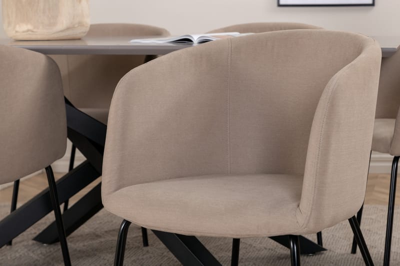 Ruokailuryhmä Piazza 180 cm Suorakulmainen 6 Berit Tuolia - Beige - Huonekalut - Pöytä & ruokailuryhmä - Ruokailuryhmä