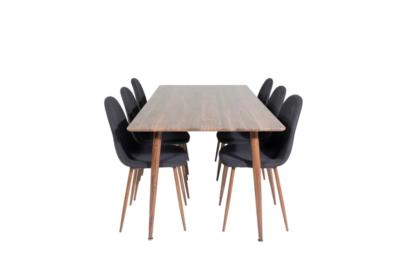 Ruokailuryhmä Polar 180 cm Suorakulmainen 6 Polar Tuolia, Musta