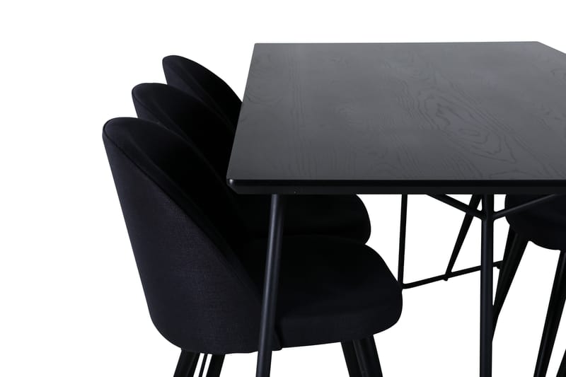 Ruokailuryhmä Petra 190 cm Suorakulmainen 6 Velvet Tuolia - Musta - Huonekalut - Pöytä & ruokailuryhmä - Ruokailuryhmä