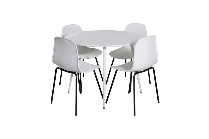 Ruokailuryhmä Plaza 100 cm Pyöreä 4 Arctic Tuolia, Musta