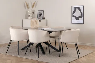 Ruokailuryhmä Piazza 180 cm Suorakulmainen 6 Berit Tuolia - Beige - Huonekalut - Pöytä & ruokailuryhmä - Ruokailuryhmä