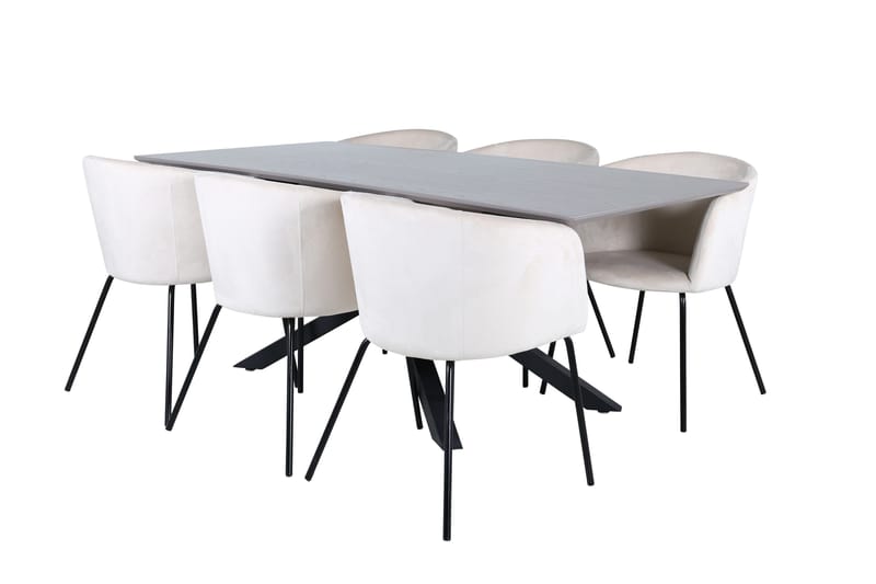 Ruokailuryhmä Piazza 180 cm Suorakulmainen 6 Berit Tuolia - Beige - Huonekalut - Pöytä & ruokailuryhmä - Ruokailuryhmä