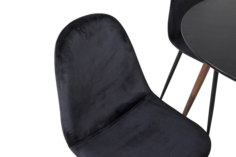 Ruokailuryhmä Plaza 100 cm Pyöreä 4 Polar Tuolia, Musta