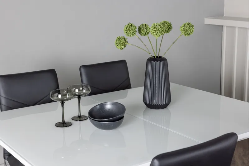 Ruokailuryhmä Pluto 120 cm Suorakulmainen 4 Lily Tuolia - Musta - Huonekalut - Pöytä & ruokailuryhmä - Ruokailuryhmä