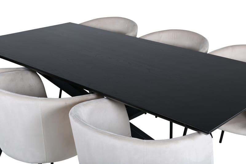 Ruokailuryhmä Piazza 180 cm Suorakulmainen 6 Berit Tuolia - Beige - Huonekalut - Pöytä & ruokailuryhmä - Ruokailuryhmä