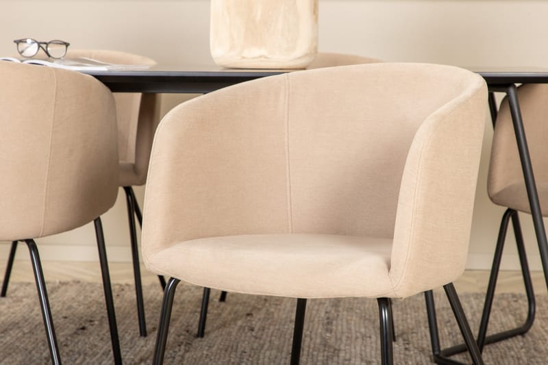 Ruokailuryhmä Petra 190 cm Suorakulmainen 6 Berit Tuolia - Beige - Huonekalut - Pöytä & ruokailuryhmä - Ruokailuryhmä